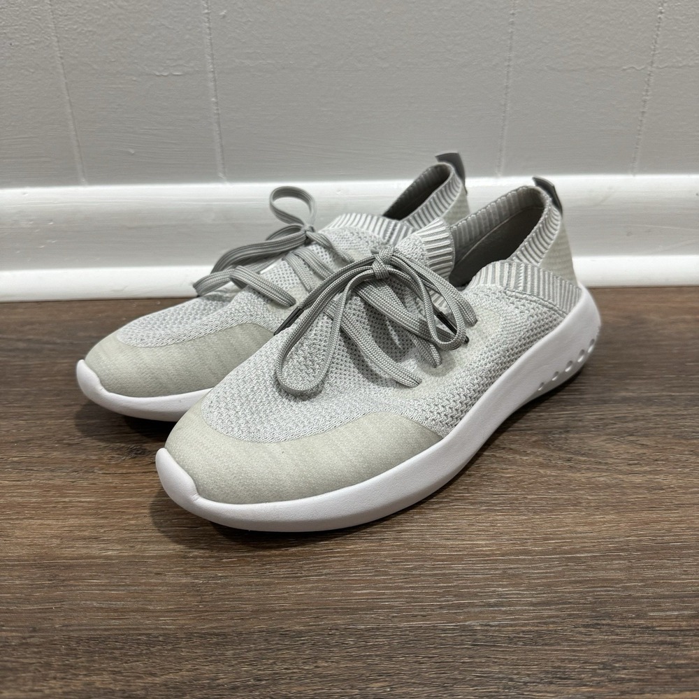Peter Millar Hyperlight Glide Sneakers Women's Sz 8.5 Gray‎ White Stretch Sporty